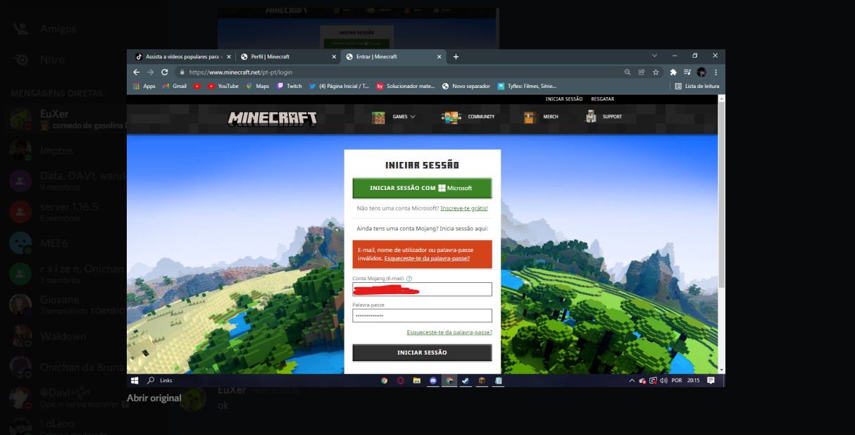 Quando você recebeu o reembolso por Minecraft Launcher, ele foi